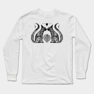 Two Cat Tangle Long Sleeve T-Shirt